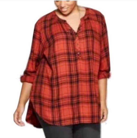 Universal Thread plaid flannel tunic - Picture 7 of 8